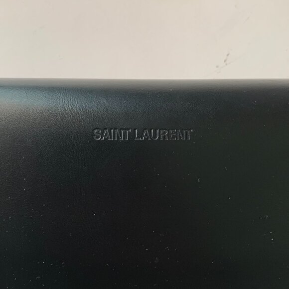 SAINT LAURENT PARIS BLACK LEATHER EYEGLASSES CASE - Picture 2 of 7